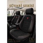 Trobus Renault Broadway 1990-2000 Uyumlu Süvari Serisi Siyah Kırmızı Premium Tay Tüyü Koltuk Kılıfı - Siyah - Kırmızı