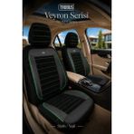 Trobus Renault Broadway 1990-2000 Uyumlu Veyron Serisi Siyah Yeşil Tay Tüyü Koltuk Kılıfı - Siyah - Yeşil