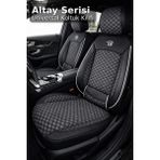 Trobus Renault Broadway 1997-2012 Uyumlu Altay Bel Destekli Tay Tüyü Siyah Beyaz Koltuk Kılıfı - Siyah - Beyaz