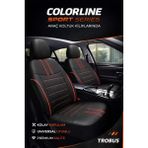 Trobus Renault Broadway 1997-2012 Uyumlu Colorline Sport Deri Siyah - Kırmızı Koltuk Kılıfı - CLR-REN-BROAD-45