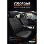 Trobus Renault Broadway 1997-2012 Uyumlu Colorline Sport Deri Siyah Koltuk Kılıfı - CLR-REN-BROAD-45