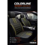 Trobus Renault Broadway 1997-2012 Uyumlu Colorline Sport Deri Siyah - Sarı Koltuk Kılıfı - CLR-REN-BROAD-45