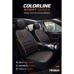 Trobus Renault Broadway 1997-2012 Uyumlu Colorline Sport Deri Siyah - Taba Koltuk Kılıfı - CLR-REN-BROAD-45