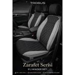 Trobus Renault Broadway 1997-2012 Uyumlu Zerafet Serisi Siyah Gri 5'li Oto Koltuk Minderi - ZR-RE-BRW-019 - Siyah - Gri