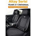 Trobus Renault Kangoo 2008- 2020 Maxi – Ticari Araç 2+1 Uyumlu Altay Serisi Bel Destekli Koltuk Kılıfı – Siyah Beyaz, Kolay Montaj - Siyah - Beyaz