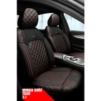 TROBUS Renault Kangoo 2008- 2020 Maxi – Ticari Araç 2+1 Uyumlu Monaco Serisi Eviza Koltuk Kılıfı – Siyah, Kolay Montaj