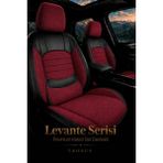 Trobus Renault R9 Broadway 1990-2000 Uyumlu Levante Serisi Bel Destekli Keten Bordo Siyah Koltuk Kılıfı