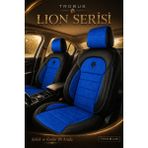 Trobus Renault R9 Broadway 1990-2000 Uyumlu Lion Serisi Tay Tüyü Mavi Siyah Premium Koltuk Kılıfı - Mavi - Siyah