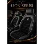 Trobus Renault R9 Broadway 1990-2000 Uyumlu Lion Serisi Tay Tüyü Siyah Beyaz Premium Koltuk Kılıfı - Siyah - Beyaz