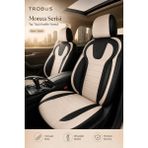 Trobus Renault R9 Broadway 1990-2000 Uyumlu Monza Serisi Sport Tay Tüyü Kadife Bej Siyah Koltuk Kılıfı - Bej - Siyah