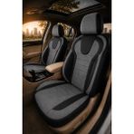 Trobus Renault R9 Broadway 1990-2000 Uyumlu Monza Serisi Sport Tay Tüyü Kadife Füme Siyah Koltuk Kılıfı - Füme - Siyah