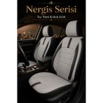Trobus Renault R9 Broadway 1990-2000 Uyumlu Nergis Serisi Gri Siyah Ortopedik Tay Tüyü Koltuk Kılıfı - Gri - Siyah