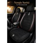 Trobus Renault R9 Broadway 1990-2000 Uyumlu Nergis Siyah Kırmızı Ortopedik Tay Tüyü Koltuk Kılıfı - Siyah - Kırmızı
