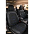 Trobus Renault R9 Broadway 1990-2000 Uyumlu Prestige Line Keten Serisi Siyah Mavi Koltuk Kılıfı - Siyah - Mavi