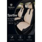 Trobus Renault R9 Broadway 1990-2000 Uyumlu Sportline Serisi Bej Siyah Ortopedik Tay Tüyü Koltuk Kılıfı - Bej - Siyah