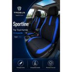 Trobus Renault R9 Broadway 1990-2000 Uyumlu Sportline Serisi Siyah Mavi Ortopedik Tay Tüyü Koltuk Kılıfı - Siyah - Mavi