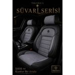 Trobus Renault R9 Broadway 1990-2000 Uyumlu Süvari Serisi Füme Siyah Premium Tay Tüyü Koltuk Kılıfı - Füme - Siyah