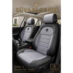 Trobus Renault R9 Broadway 1990-2000 Uyumlu Süvari Serisi Gri Siyah Premium Tay Tüyü Koltuk Kılıfı - Gri - Siyah