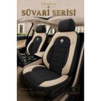 Trobus Renault R9 Broadway 1990-2000 Uyumlu Süvari Serisi Siyah Bej Premium Tay Tüyü Koltuk Kılıfı