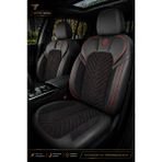 Trobus Renault R9 Broadway 1990-2000 Uyumlu Vertör Serisi Ortopedik Tay Tüyü Siyah Kırmızı Koltuk Kılıfı - Siyah - Kırmızı