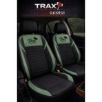 Trobus Tata Indigo 2006–2010 Uyumlu Trax Serisi Siyah Yeşil Tay Tüyü Oto Koltuk Kılıfı Tam Set (5 Koltuk) | Airbag, Kolçak, 2+1, Cepli, 3 Katman - Siyah - Yeşil