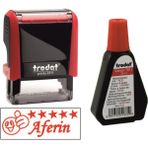Trodat Aferin Öğretmen Kaşesi - Kaşe+Kaşe Lastiği+Kırmızı Kaşe Mürekkebi TR-4911-AFERIN