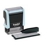 Trodat Printy 4911 damga seti, pastel mavi, kendiniz koymanız için - 3 metin satırı, baskı 38 x 14 mm, Almanca, cımbız, ıstampa dahil, siyah & harf ve sayı seti tek boyutta