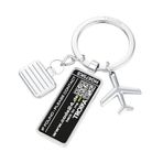 TROIKA Anahtarlık Adres Etiketi CODE24 – 3 Charms: Uçak, Bavul ve Plaka – Kayıt sonrası 2 yıl ücretsiz bağış servisi dahil – Metal döküm – krom kaplama – gümüş renkli, Gümüş rengi., 8 x 6,8 x 0,4 cm
