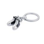 TROIKA Chucks – Chucks – 2 kolye uçlu anahtarlık – emaye, metal döküm – krom kaplama – siyah, gümüş renkli orijinal, siyah, gümüş, 8,7 x 3,5 x 0,9 cm