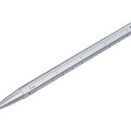 TROIKA Çoklu görev tükenmez kalem, siyah D1 uçlu, CONSTRUCTION BASIC – santimetre / inç cetvel, 1:20/1:50 ölçekli – kolay uç değişimi – alüminyum, metal – gümüş renkli orijinal
