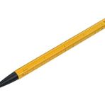 TROIKA Çoklu görev tükenmez kalem, siyah D1 uçlu, CONSTRUCTION BASIC – Santimetre/inç cetvel, 1:20/1:50 ölçekli – kolay uç değişimi – alüminyum, metal – sarı, siyah orijinal