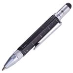 TROIKA CONSTRUCTION LILIPUT - PIP25/BK - Multitasking ballpoint pen (small) - Tool Pen- centimetre and inch ruler - slotted and Phillips screwdriver - Stylus (black) - black - -original