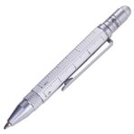 TROIKA CONSTRUCTION LILIPUT – PIP25/SI – Çok amaçlı tükenmez kalem (küçük) – Tool Pen – santimetre / inç cetvel – düz/yıldız tornavida – Stylus (gümüş) – Troika orijinal