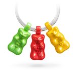 TROIKA Metal Anahtarlık Lastik Ayı Üçlü, Yeşil, Kırmızı, Sarı Renklerde, Haribo, HB-K03/CO Kullanışlı, Sarı/Yeşil/Kırmızı, Kullanışlı, Kauçuk Ayı Anahtarlık