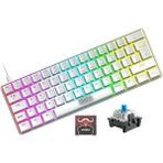 Trol Blue Switch Mini RGB Oyun Klavyesi Beyaz Kablolu 62 Tuşlu Ev - Ofis Kullanımı İçin