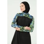 Trop Kıl Biye Süslemeli Tesettür Mayo - Yeşil - 2XL