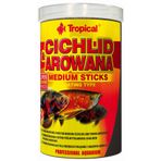 Tropical Çiklit ve Arowana Orta Çubuklar - Astaksantin ile Renk Geliştirici Gıda Çubukları, 1 Paket (1 x 1 L)