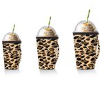 TropicalLife Buzlu Kahve Kılıfı Kaplan Çizgili Baskı Kupa İzolatör Kollar Soyut Şeritler Tekrar Kullanılabilir Neopren Kılıf Soğuk İçecekler Sıcak Çay İçecekleri için (32 oz)