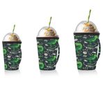 TropicalLife İlginç Dinozor Tasarımı Yeniden Kullanılabilir Buzlu Kahve Fincanı Kılıfı Dinozor ve Kemikler Sıcak Yalıtkan Kol Neopren Bardak Tutucu Soda Kahve Latte Kupaları için (453 ml)