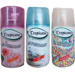 Tropicana Air Freshener Rose Gül 260 ml + Soft Hafif 260 ml + Bubble Gum Ferahlık Koku 260 ml Parfüm Sprey Oda Kokusu