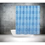 Tropik Banyo Duş Perdesi 5033 Mavi Çift Kanat 2X110X200Cm Çok Renkli