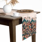 Tropik Home 40x145 cm Dijital Baskılı Gispy Desen Renkli Baskılı Masa ve Sunum Runner