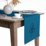 Tropik Home 40x145 cm Dijital Baskılı Yonca Desen Renkli Baskılı Masa ve Sunum Runner