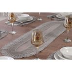 Tropik Home Amerikan Servis Çeyizlik Tek Runner-Çeyiz Runner Set, Sehpa Üstü Runner Gri Runner - 110 x 32 cm - Renkli