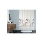 Tropik Home Banyo Perdesi Gül Desen Yerli Üretim Duş Perdesi Plastik C-Halka Hediye 180x200cm Banyo Perdeleri