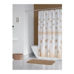 Tropik Home Banyo Perdesi Sonbahar Desen Yerli Üretim Duş Perdesi C-Halka Hediye 180x200cm Banyo Perdeleri