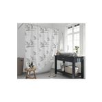 Tropik Home Banyo Perdesi - Tek Kanat Duş Perdesi, Polyester Kumaş Duşakabin Perdesi 180x200 Cm Küvet Perdesi Beyaz/Yeşil