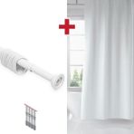 Tropik Home Beyaz Banyo Perdesi Askı Hediyeli 180X200CM Tek Kanat Duş Perdesi, Renkli Banyo Duş Perdesi - 180 x 200 cm