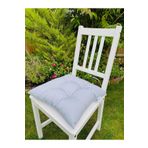 Tropik Home Gri Renk Sandalye Minderi, Pamuklu Kumaş Pofidik Kare Dekoratif Sandalye Minderi 40x40 Cm