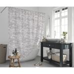 Tropik Home Kahverengi Duş Perde Küflenmez Banyo Perdesi Yüksek Kalite Kumaş Küvet Perdesi 180X200CM Banyo Perde - 180 x 200 cm - Renkli